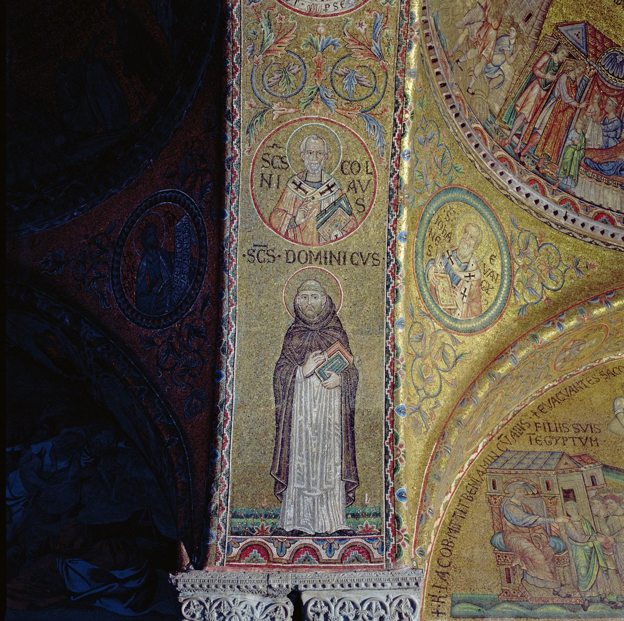 Szent Domonkos és Szent Miklós, mozaik a Szent Márk-bazilika átriumában (lásd még: 60046-7) alkotó: Unbekannt Unbekannt