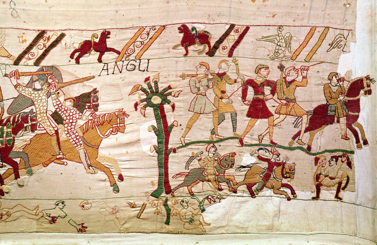 Az angolok Harold király halála után repülnek, Bayeux Tapestry alkotó: Unbekannt Unbekannt