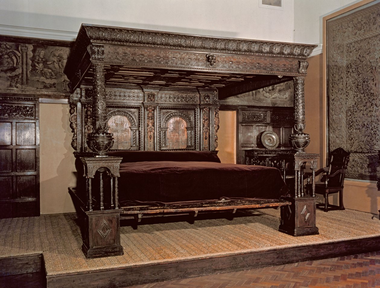 The Great Bed of Ware, faragott tölgy, 1580 alkotó: Unbekannt Unbekannt