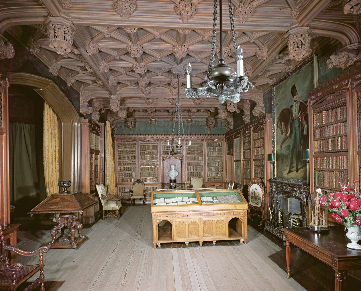 A könyvtár, Abbotsford House, Melrose, átépítették 1822 körül alkotó: Unbekannt Unbekannt