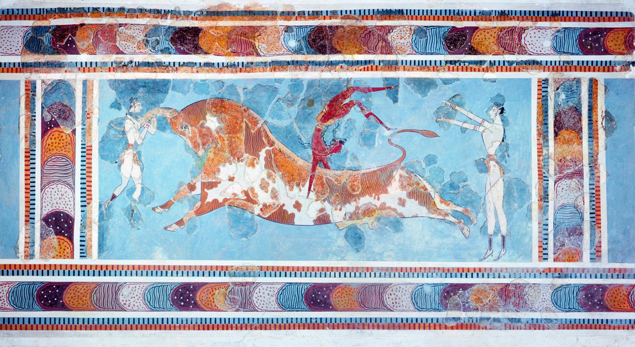 A Toreador-freskó, Knossos-palota, Kréta, Kr.e. 1500 körül alkotó: Unbekannt Unbekannt