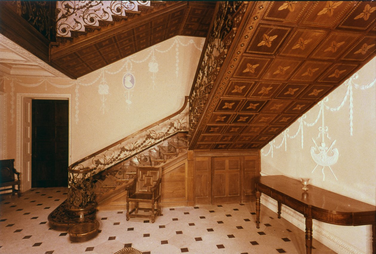 A lépcsőház, Claydon House, Buckinghamshire, 18. század közepe alkotó: Unbekannt Unbekannt