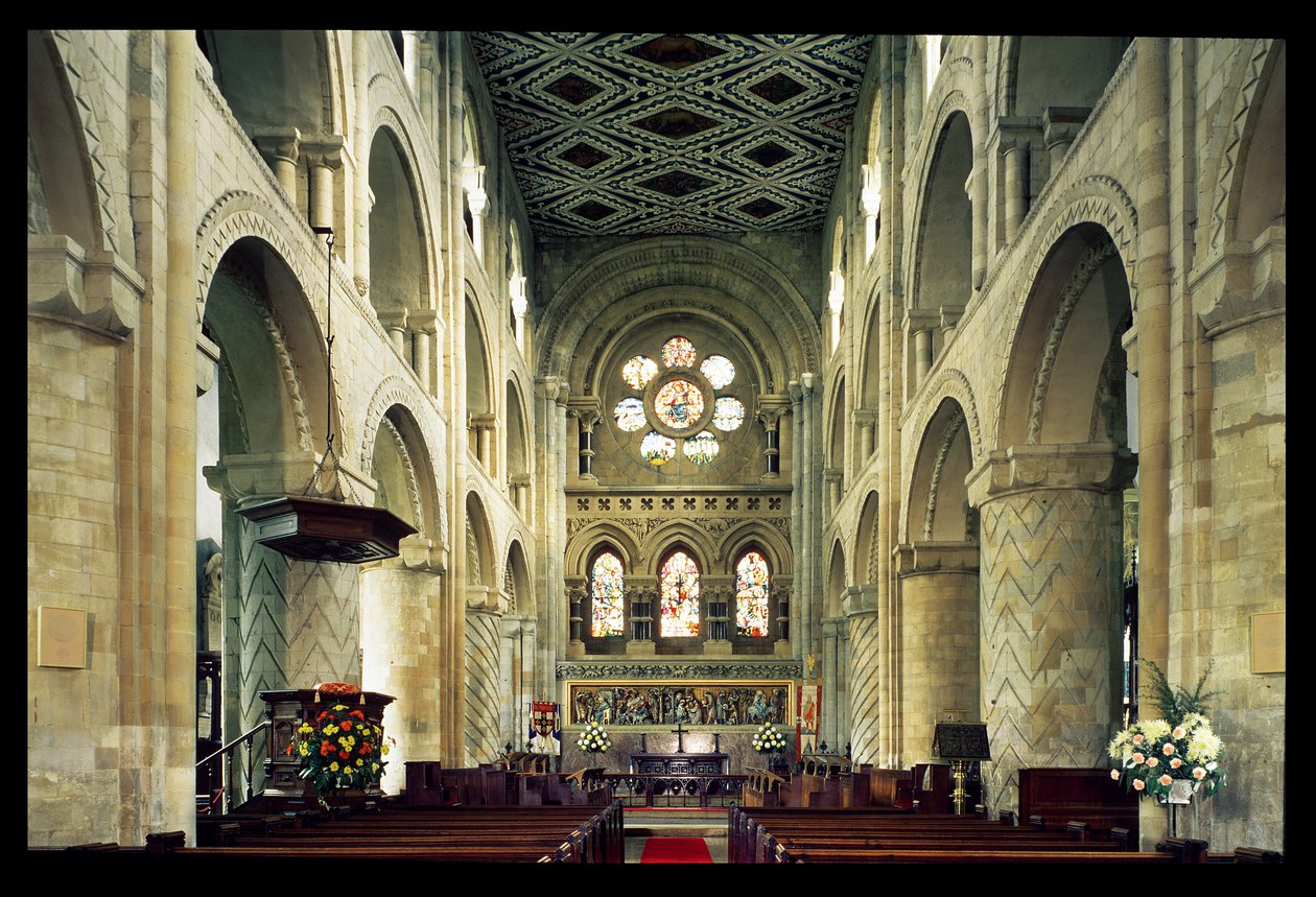 Kilátás az apátsági templom főhajójára, Waltham Abbey, Essex alkotó: Unbekannt Unbekannt