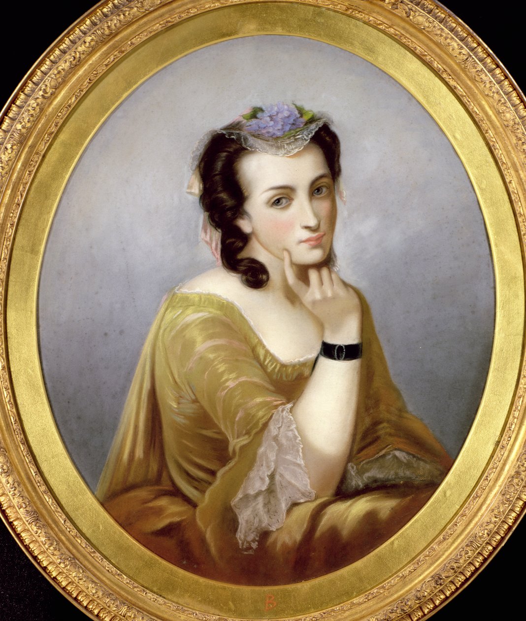 Nő Watteau ruhában, 1870 körül (pasztell) alkotó: Unbekannt Unbekannt