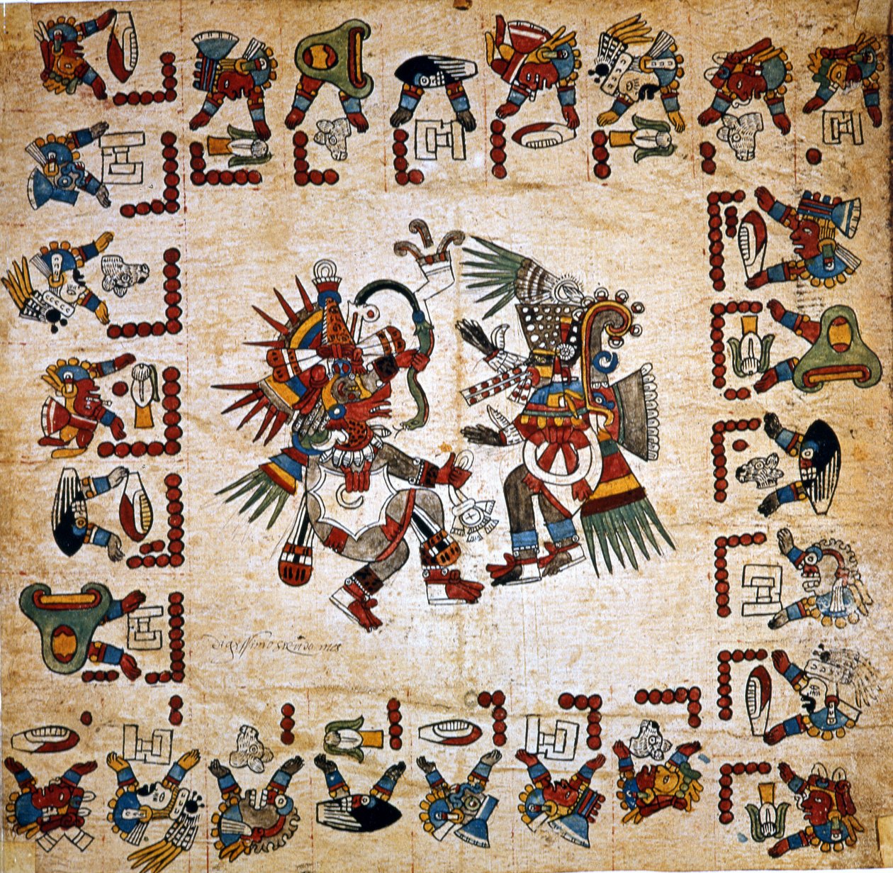 Részlet a Codex Borbonicus fasimilis másolatából alkotó: Unbekannt Unbekannt