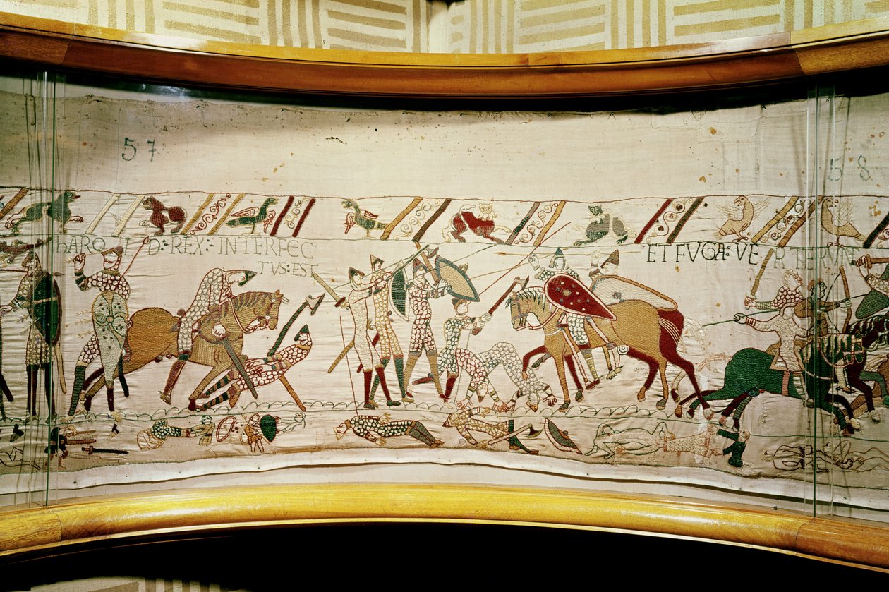 Harold királyt megölik, az angolok pedig repülnek, Bayeux Tapestry alkotó: Unbekannt Unbekannt