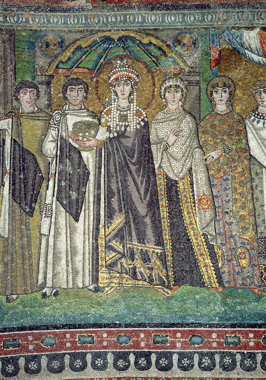 Theodora és udvara, a császárné részlete, i.sz. 547 körül alkotó: Unbekannt Unbekannt