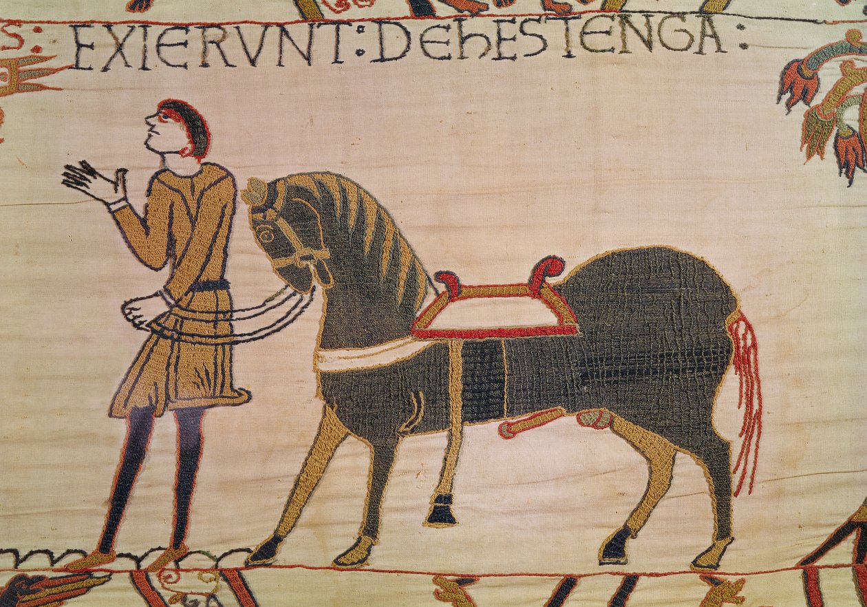 Egy vőlegény elhozza Williamnek a töltőjét, a Bayeux Tapestry-t alkotó: Unbekannt Unbekannt