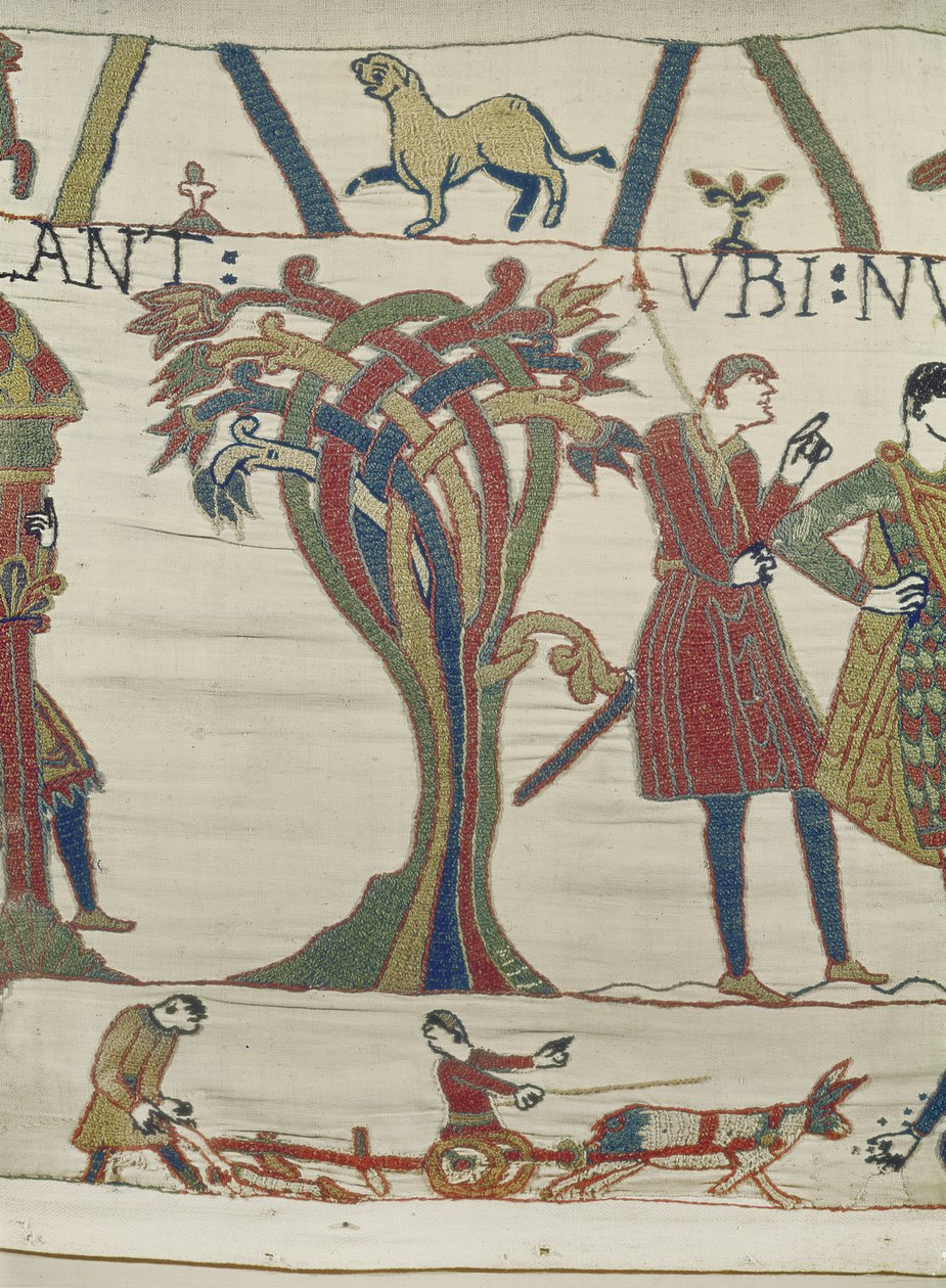 Vilmos herceg követei Guy de Ponthieu grófhoz érkeznek, a Bayeux-i kárpitba alkotó: Unbekannt Unbekannt