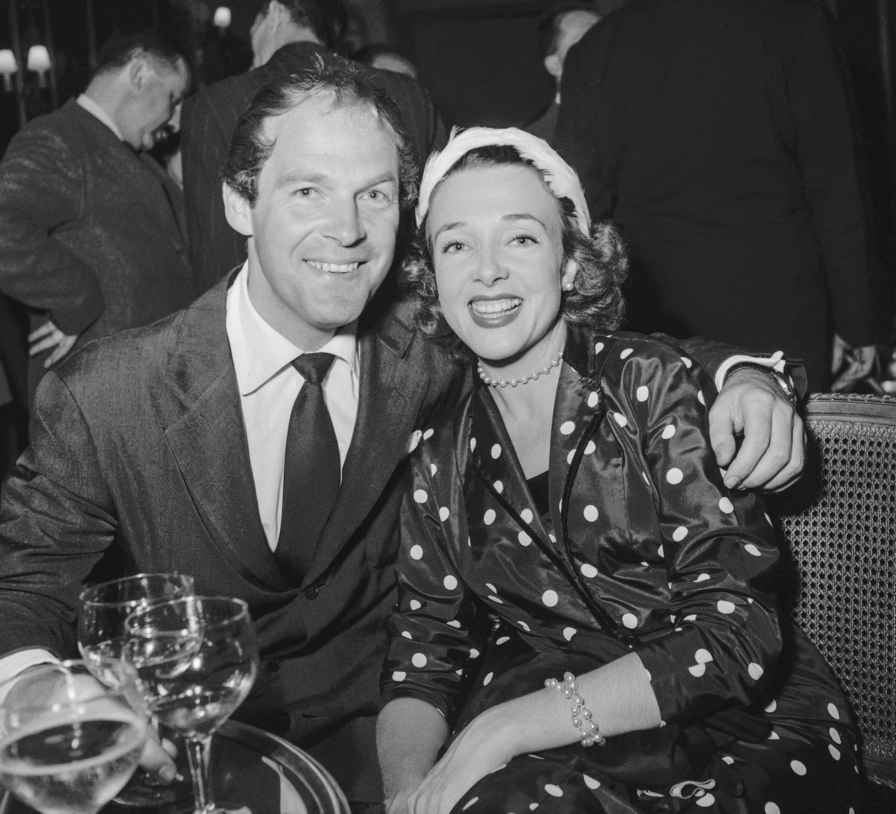 Miss Cinemonde megválasztása, Párizs, 1950. június 27.: Bill Marshall és Micheline Presle alkotó: Unbekannt Unbekannt