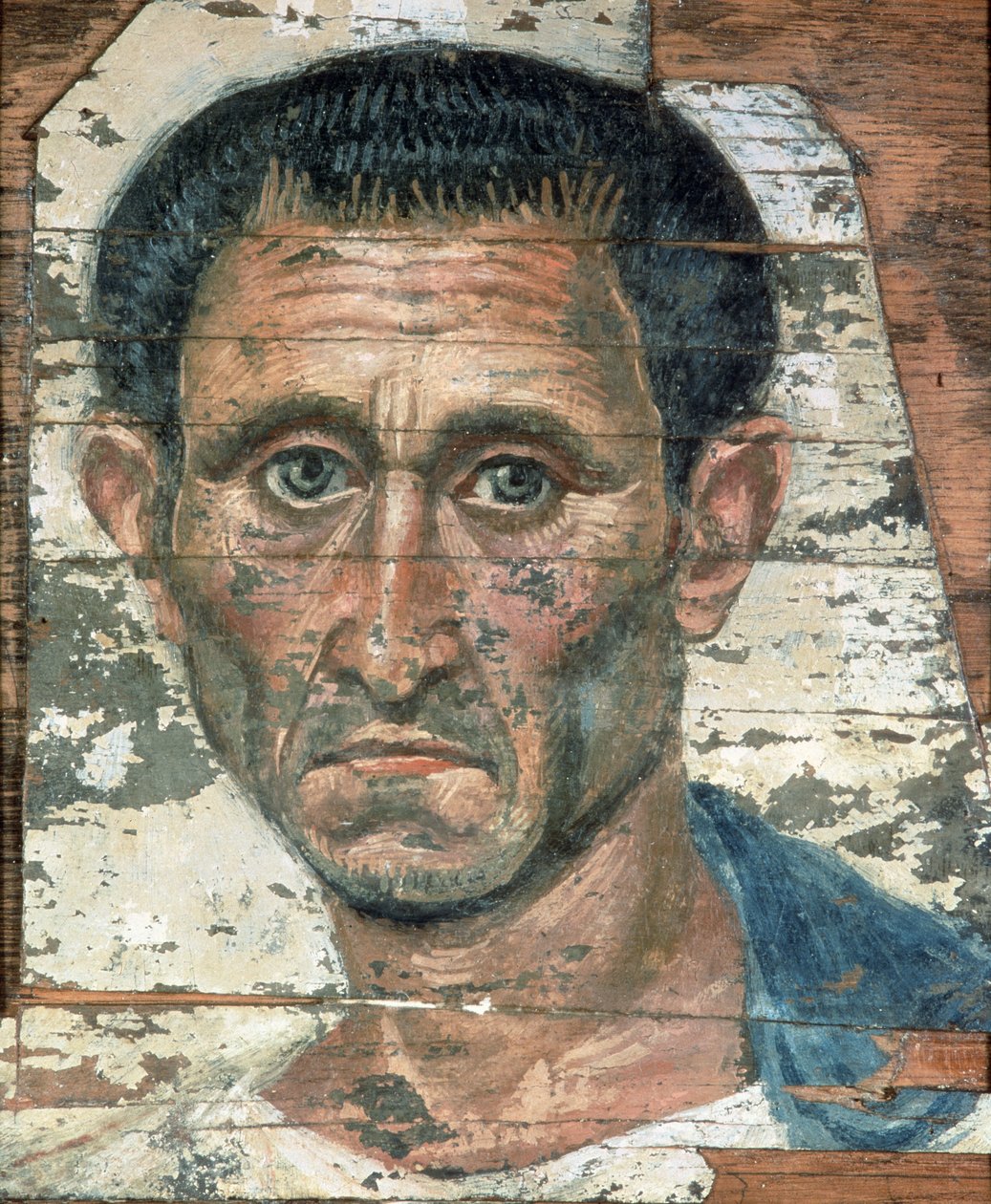 Fayum egy kék köpenyes férfi portréja, Trajanic, 98-117 körül alkotó: Unbekannt Unbekannt