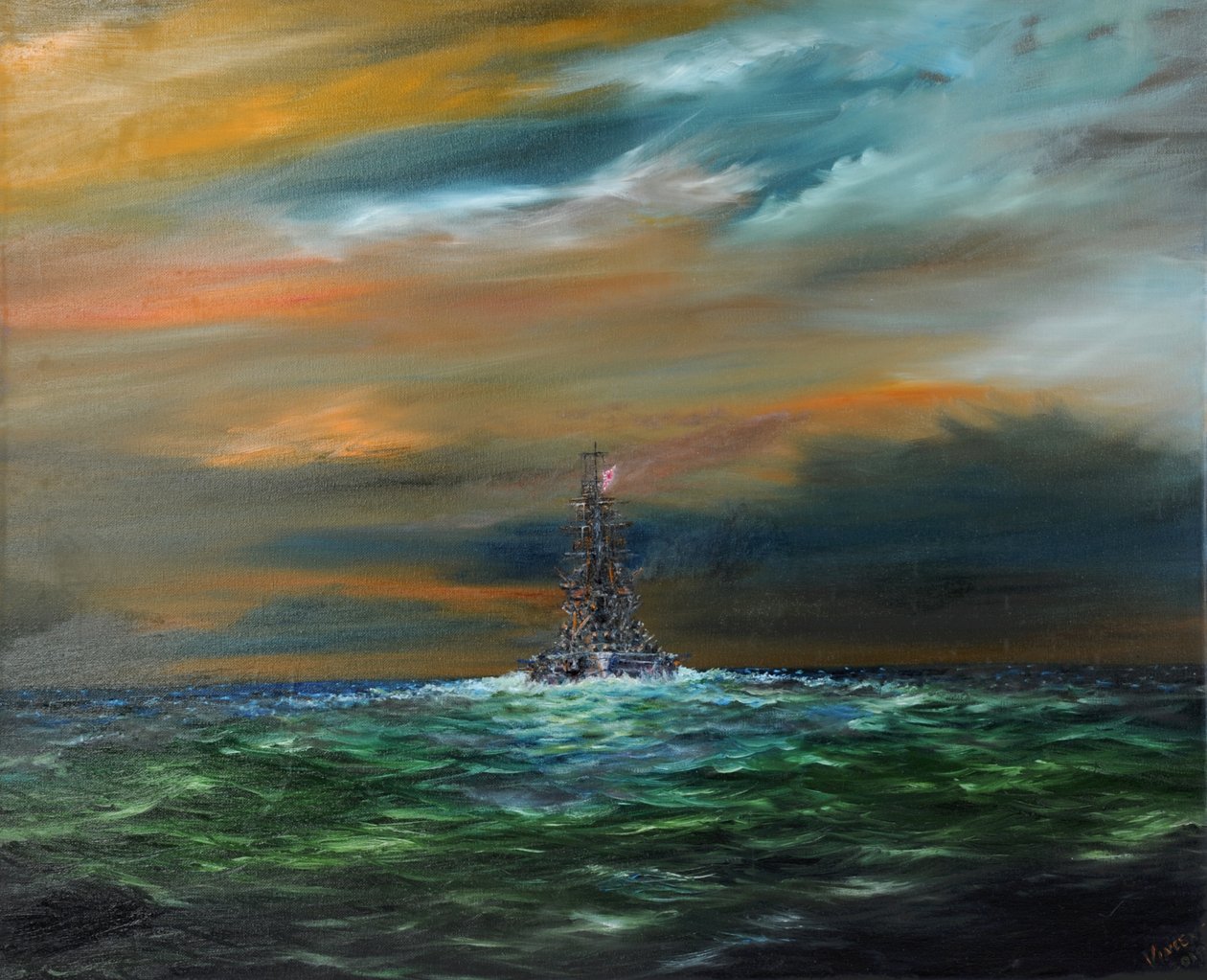 IJN Yamashiro az Egyesült Államok 7. flottája felé tart, 1944. október 24., 2018, alkotó: Unbekannt Unbekannt