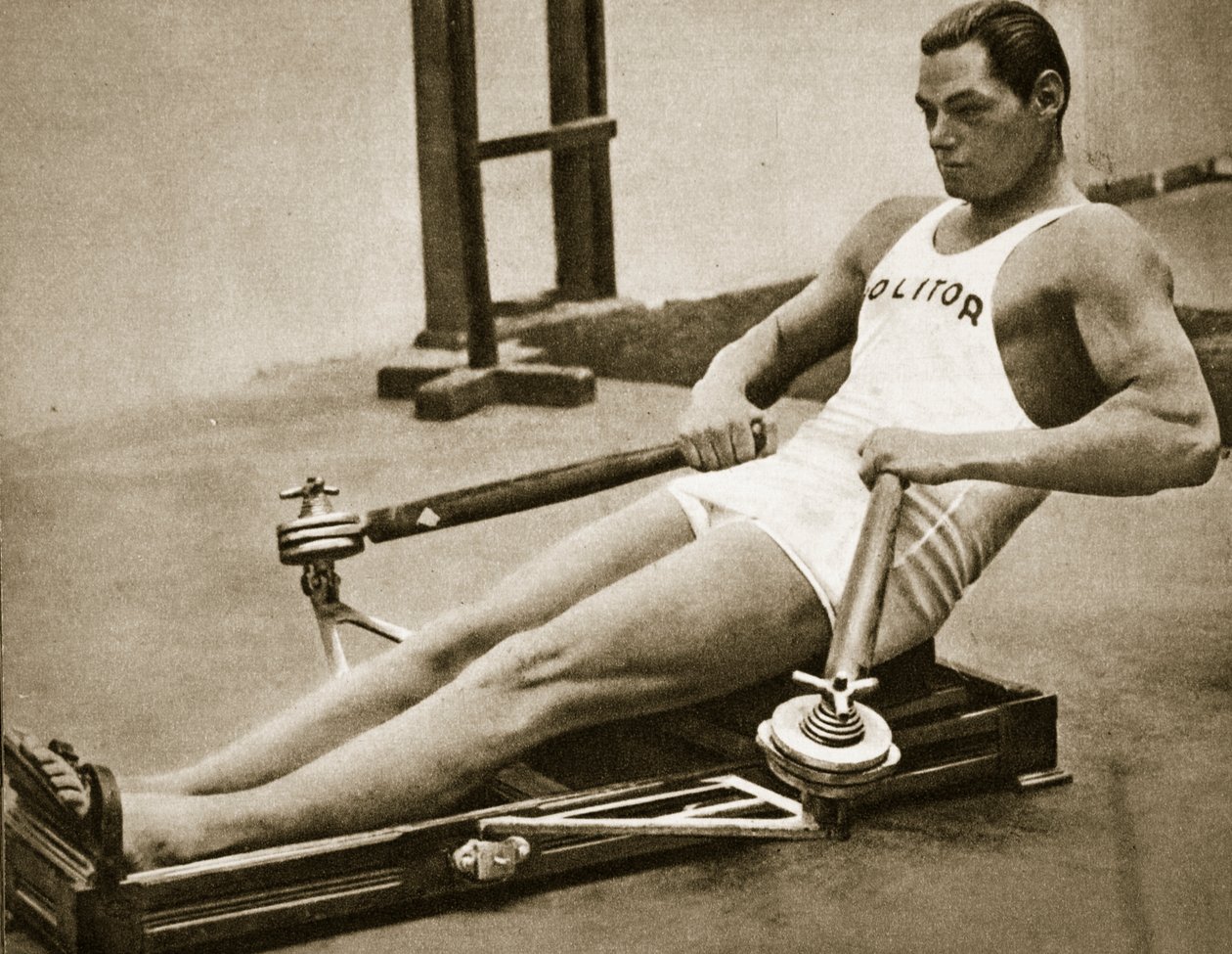 Johnny Weissmuller, az első ember, aki egy perc alatt úszott 100 métert, az 1924-es és az 1928-as olimpiai bajnok, 1920-as évek alkotó: Unbekannt Unbekannt