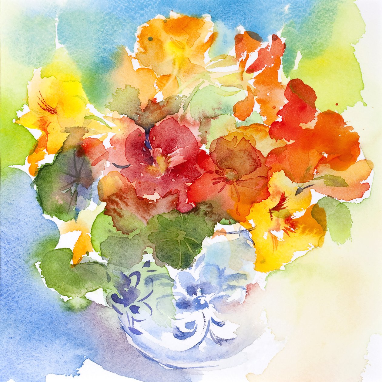 Nasturtium a delfti vázában, 2013, alkotó: Unbekannt Unbekannt