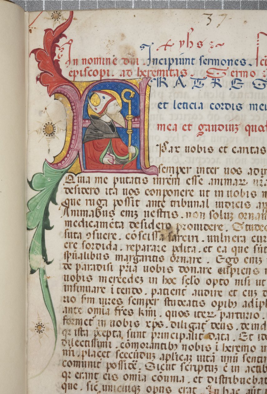 Ál-Ágoston, Beszédek a testvéreknek a sivatagban, Fol 1, részlet, 1350 körül alkotó: Unbekannt Unbekannt