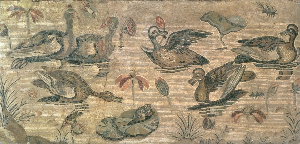 Vízimadarak jelenete a Níluson a Faun-házból, Pompei, ie 2. század alkotó: Unbekannt Unbekannt