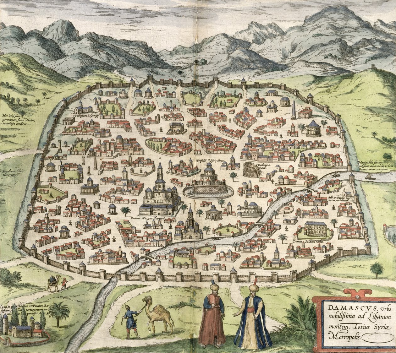Damaszkusz várostérképe, Szíria, 1620 alkotó: Unbekannt Unbekannt