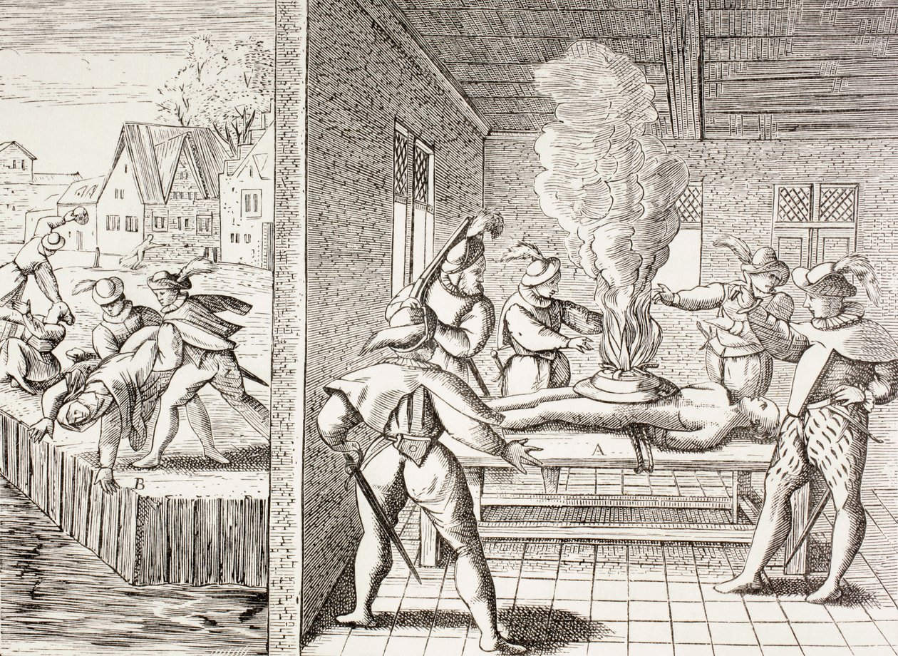 századi propaganda, amely a Gueux-k katolikusok elleni erőszakát illusztrálja, Paul Lacroix „Katonai és vallási élet a középkorban” című művéből, amely 1880 körül Londonban jelent meg. alkotó: Unbekannt