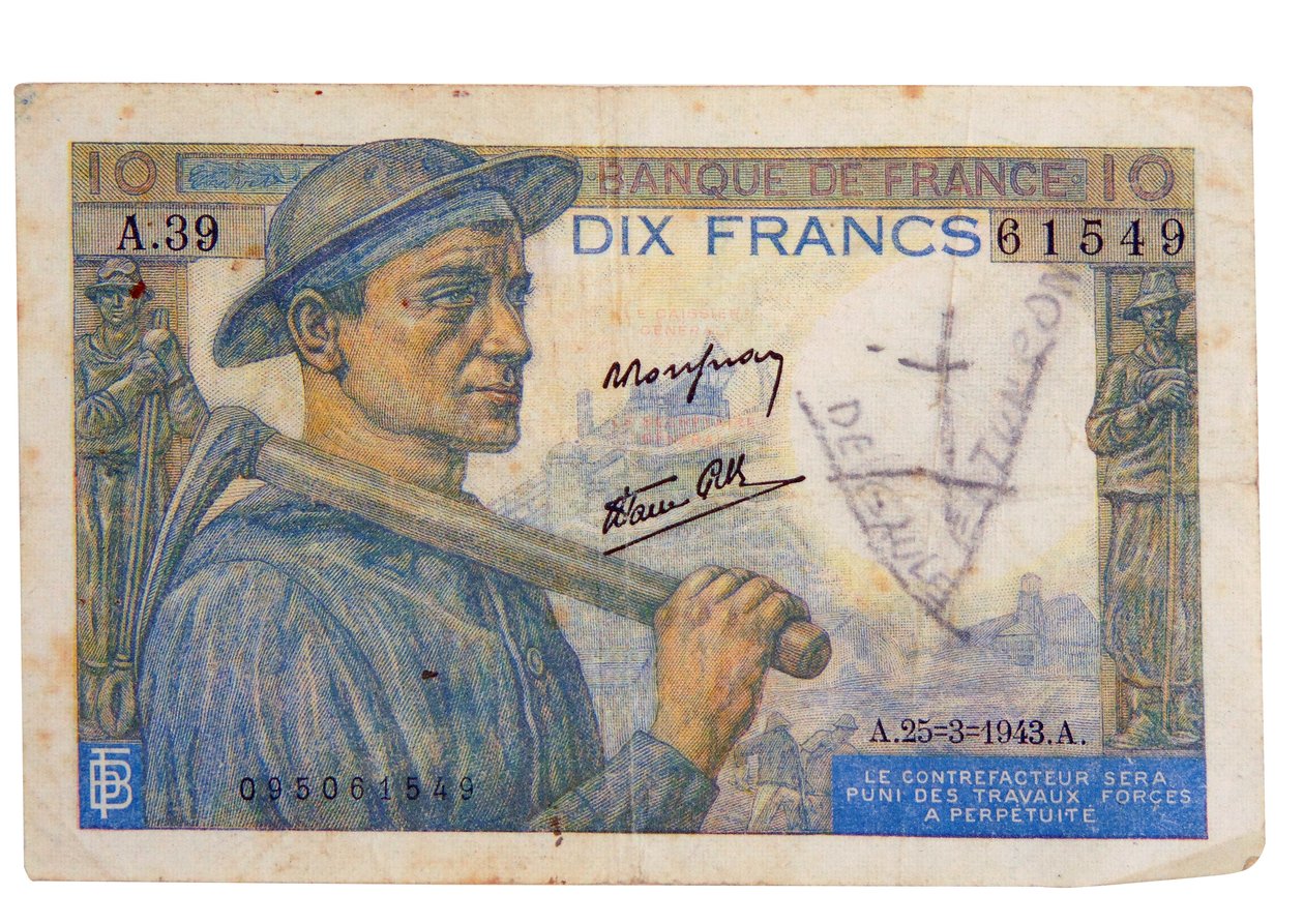 1942-es 10 frankos bankjegy alkotó: Unbekannter Künstler
