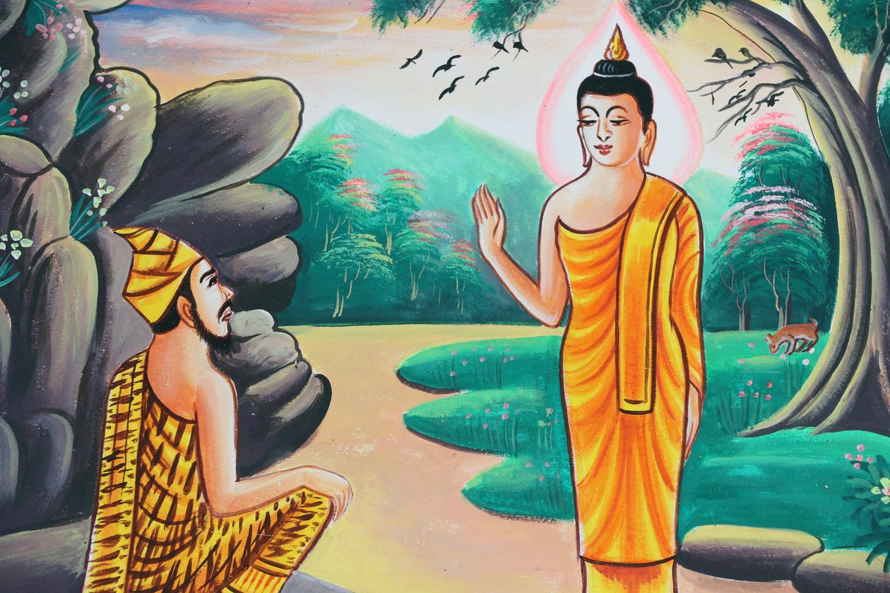 20151103, Kasi, Laosz: Sákjamuni Buddha élettörténetét ábrázoló festmény alkotó: Unbekannt