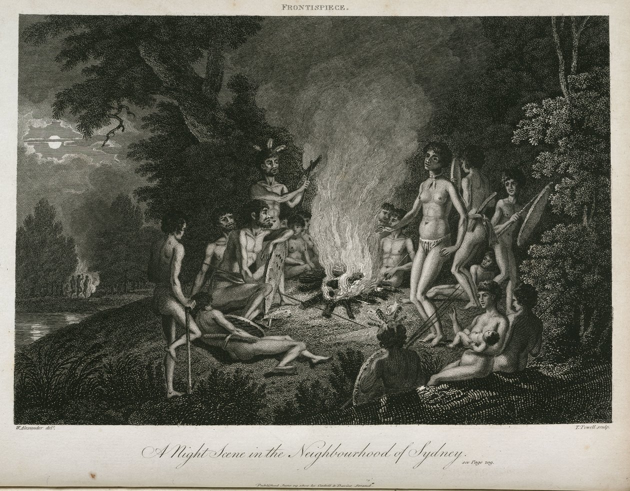 „Egy éjszakai jelenet Sydney szomszédságában”, Ausztrália, 1798 alkotó: Unbekannt