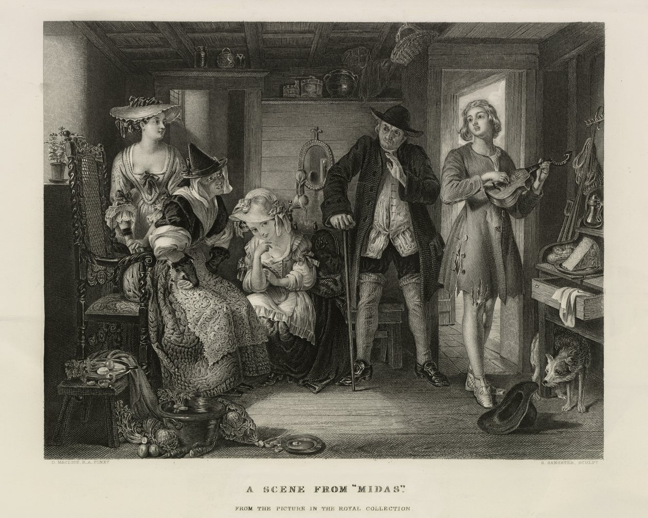 Jelenet Midasból, Nagy-Britanniából, 1850 körül (metszet) alkotó: Unbekannter Künstler