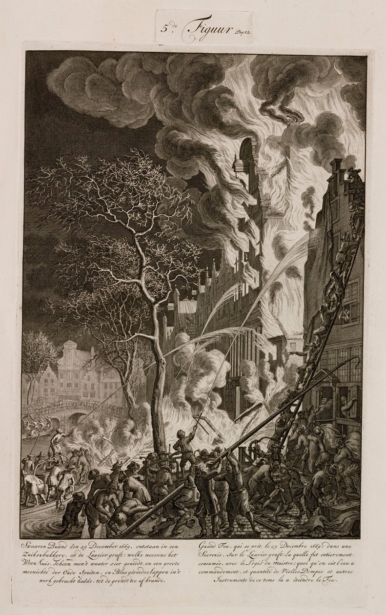 Tűz egy cukorfinomítóban, Amszterdam, Hollandia, 1669. december 29 alkotó: Unbekannt