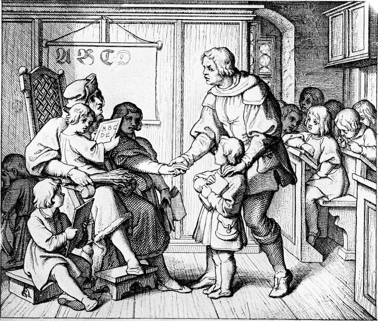 A school in the days of Martin Luther alkotó: Unbekannter Künstler