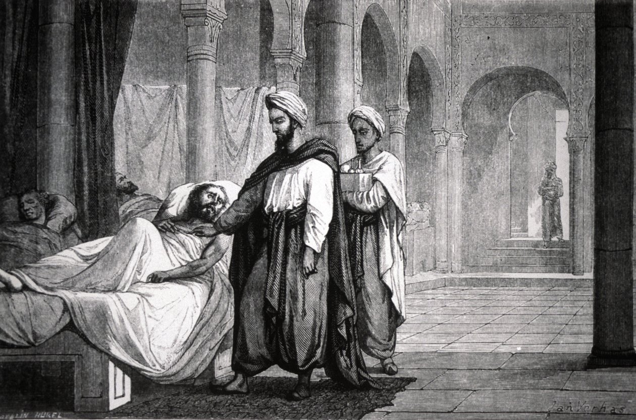 Abulcasis (936-1013) Al-Hakam II kalifa orvosa, a cordobai kórházban (Spanyolország), metszet alkotó: Unbekannter Künstler