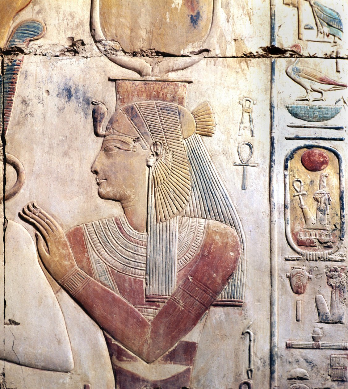 Abydos Egyiptomban: Osiriac Sethi templom (Seti) I, Az ISIS istennő. alkotó: Leopold Blonder
