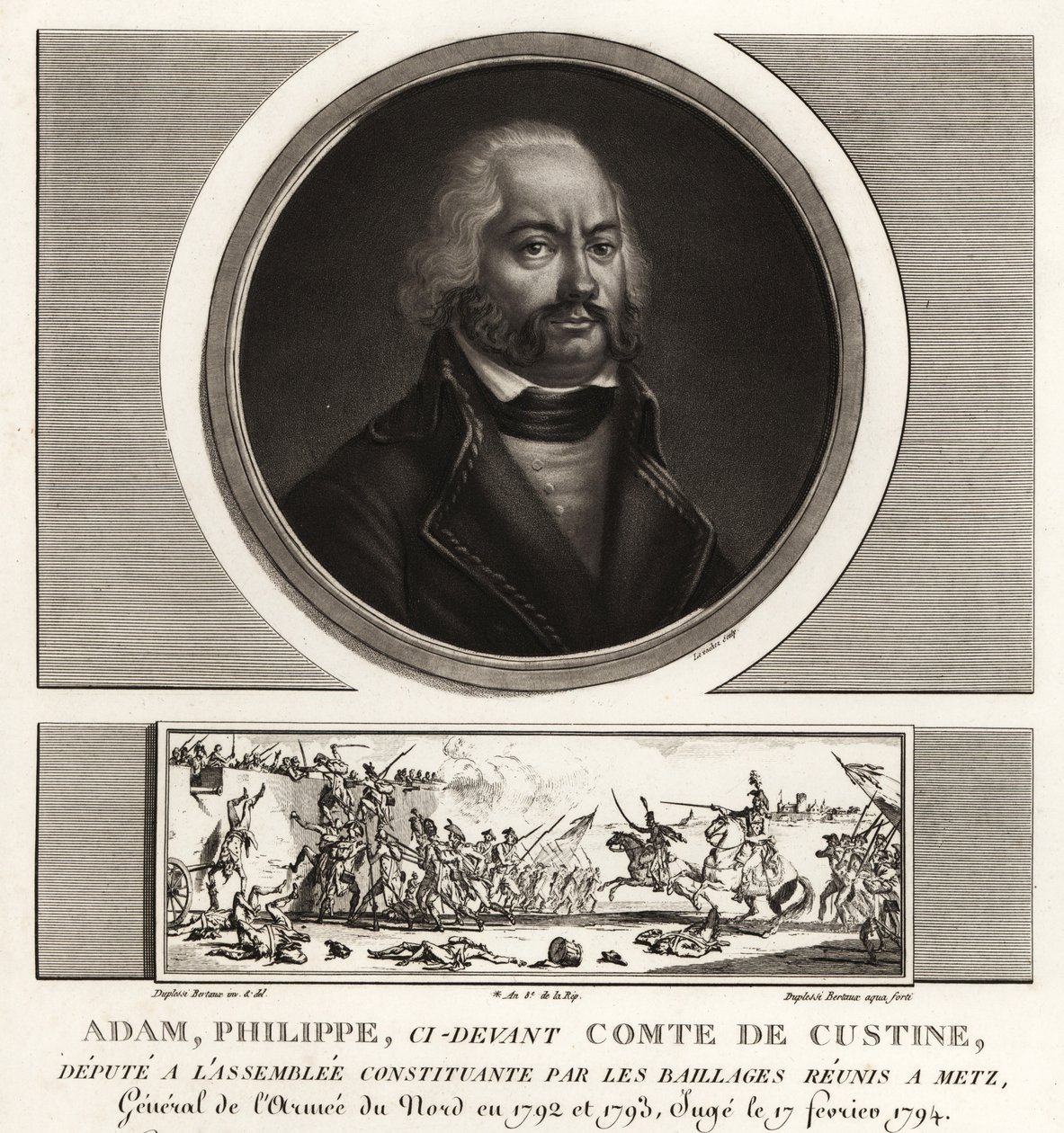 Adam Philippe, Comte de Custine, francia forradalmi tábornok, hazaárulásért kivégezték 1793-ban alkotó: Unbekannt