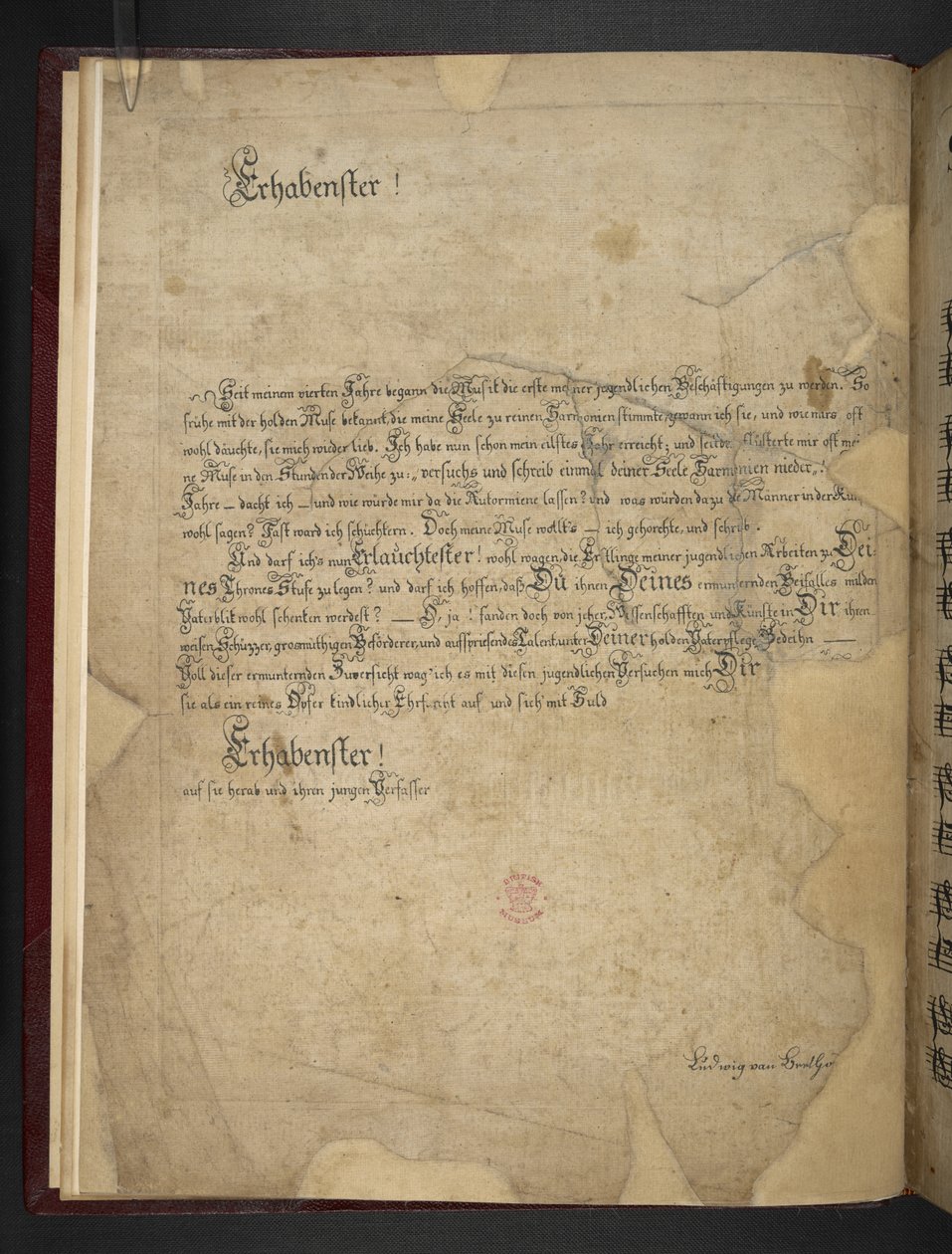 Adja hozzá az MS 41631 f.1v Beethoven másolatát három korai eb, f-moll és d zongora-szonátájáról alkotó: Unbekannter Künstler
