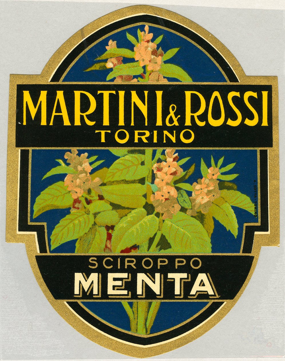 Martini e Rossi mentaszirup reklámcímkéje alkotó: Unbekannt