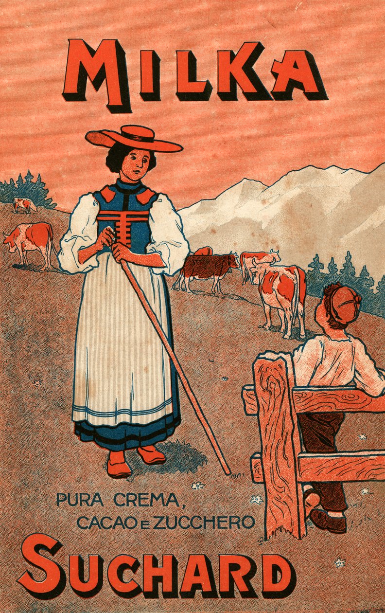 A Milka de Suchard csokoládékrém reklámja, 20. század eleje (plakát) alkotó: Unbekannter Künstler