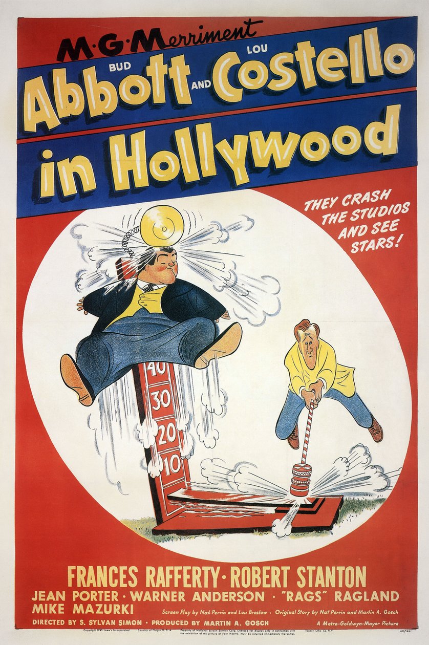 A Deux nigauds a Hollywood, ABBOTT ÉS COSTELLO HOLLYWOOD-BAN című film plakátja, SYLVANSIMON, Bud Abbott és Lou Costello, 1945 alkotó: Unbekannt