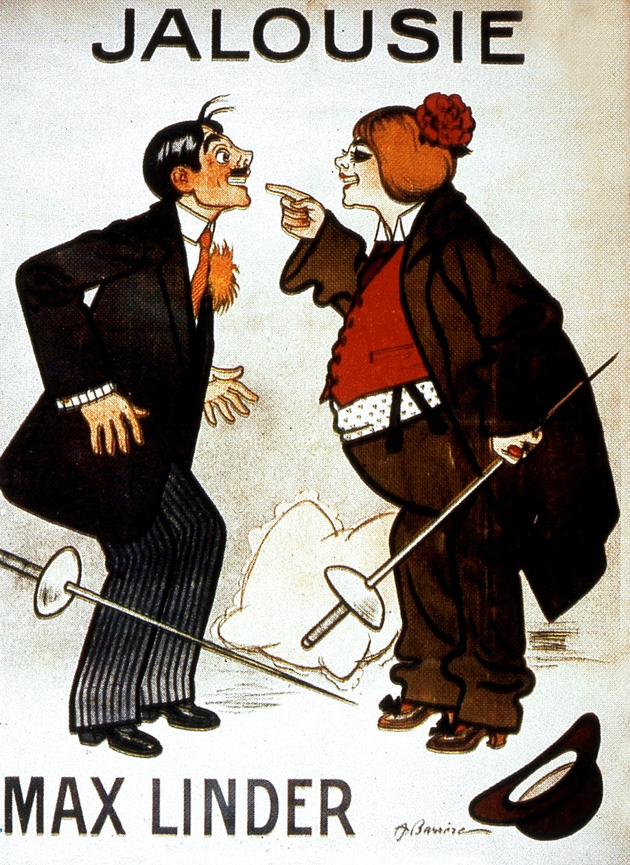 Filmplakát Féltékenység (Max és a féltékeny férj) MaxLindertől Max Linderrel 1914 Némafilm - Némafilm alkotó: Unbekannt