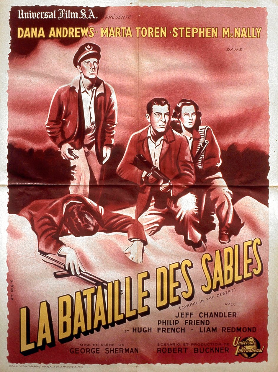 GeorgeSherman Homok csata című filmjének plakátja Dana Andrews Marta Torennel és Stephen Mc Nallyvel 1949 alkotó: Unbekannt