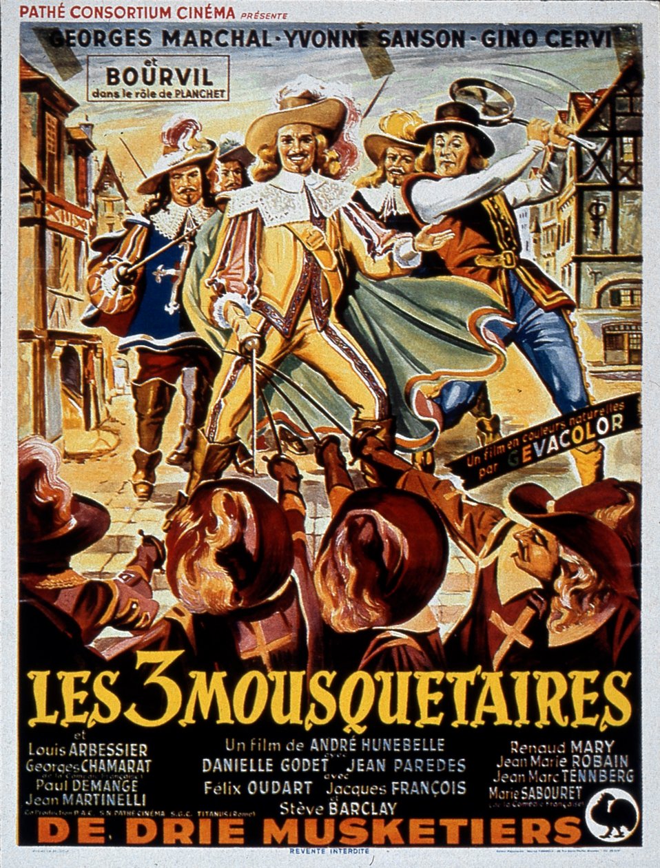André HuneBelle A három testőr című film plakátja Georges Marchallal (D