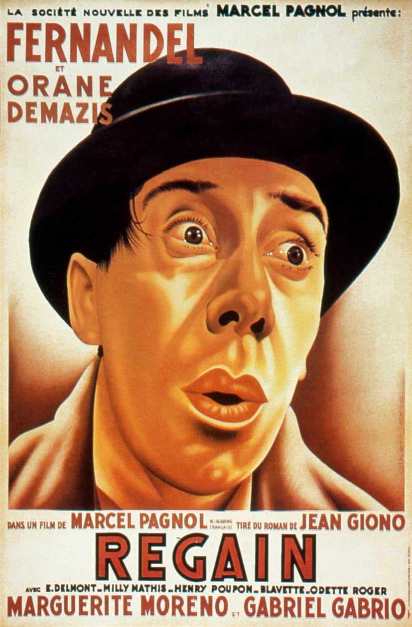 Marcel Pagnol Récolte című filmjének plakátja Fernandellel 1937 (Jean Giono nyomán) alkotó: Unbekannt