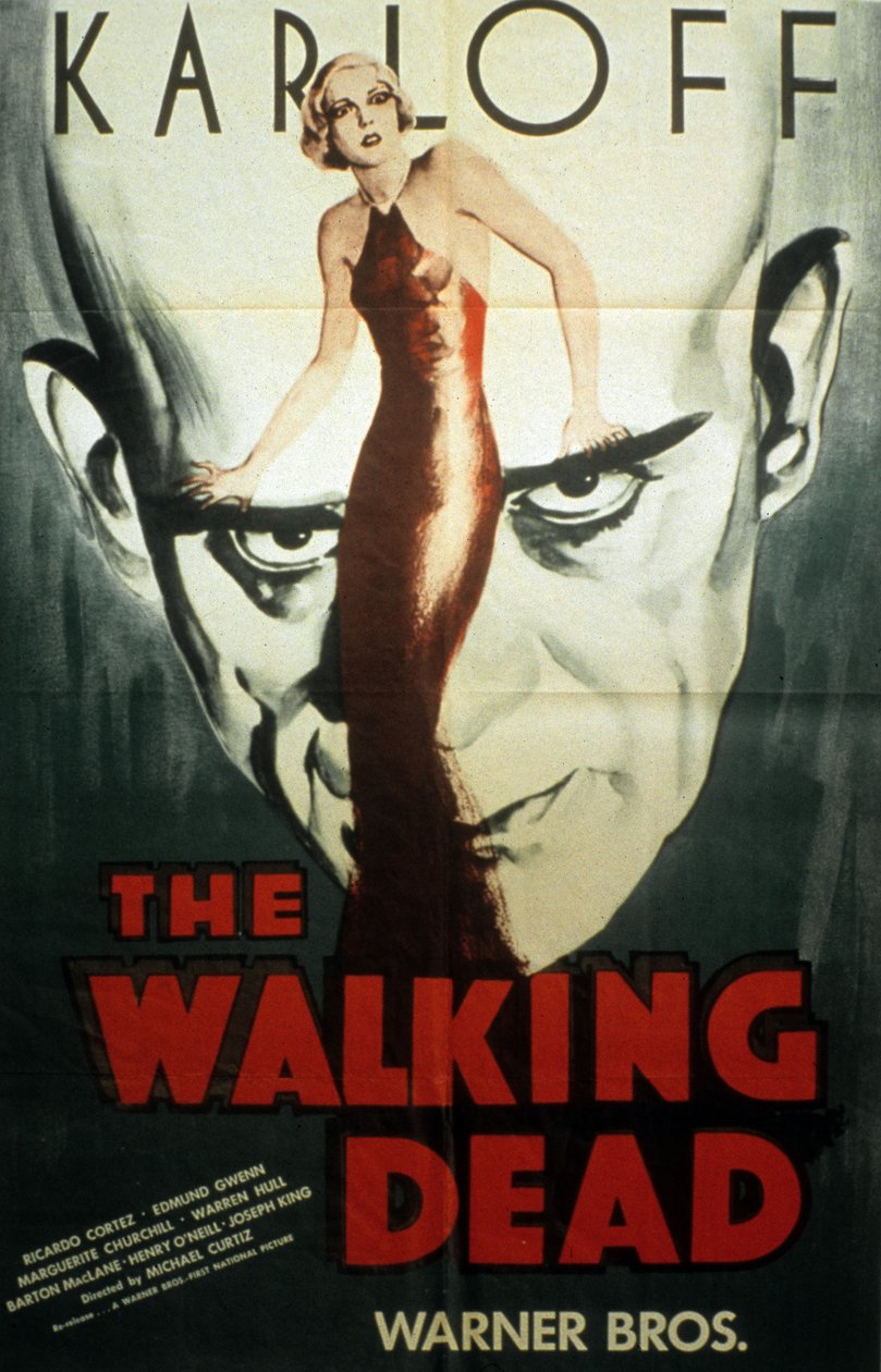 Michael Curtiz The Walking Dead című filmjének plakátja Boris Karloffal, 1936 alkotó: Unbekannt