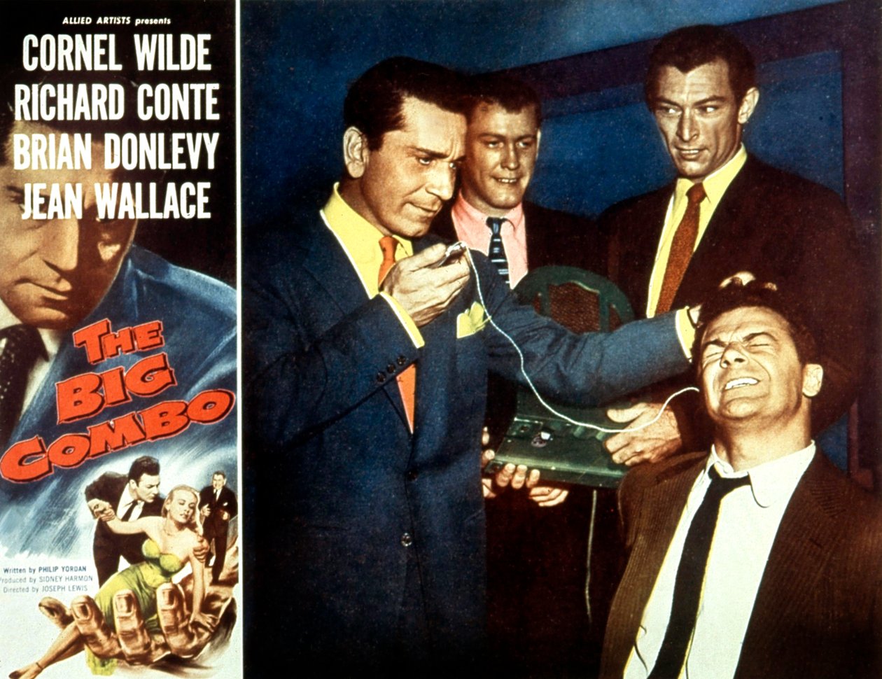 Josephlewis "The big Combo" című filmjének plakátja Cornel Wilde-dal, Richard Conte-val, Brian Donlevy-vel és Jean Wallace-szal, 1955 alkotó: Unbekannt