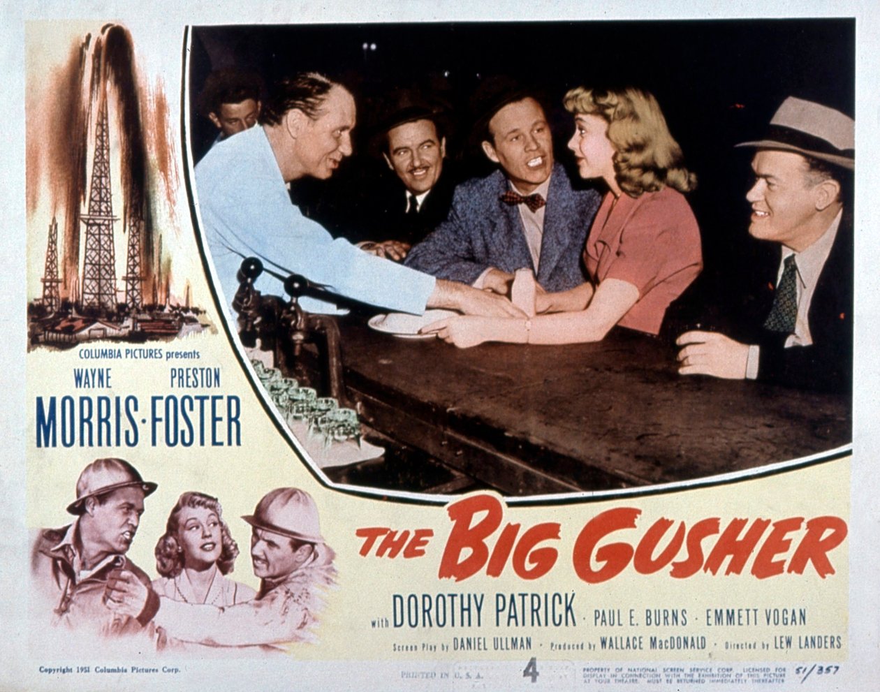 A The big Gusher című film plakátja, LewLanders Wayne Morris-szal és Preston Fosterrel, 1951 alkotó: Unbekannt