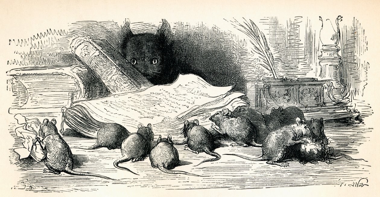 Gustave Dore 1885-ben megjelent „Fables by La Fontaine” című műve után a „Gustave Dore élete és visszaemlékezései” című művéből. alkotó: Unbekannt