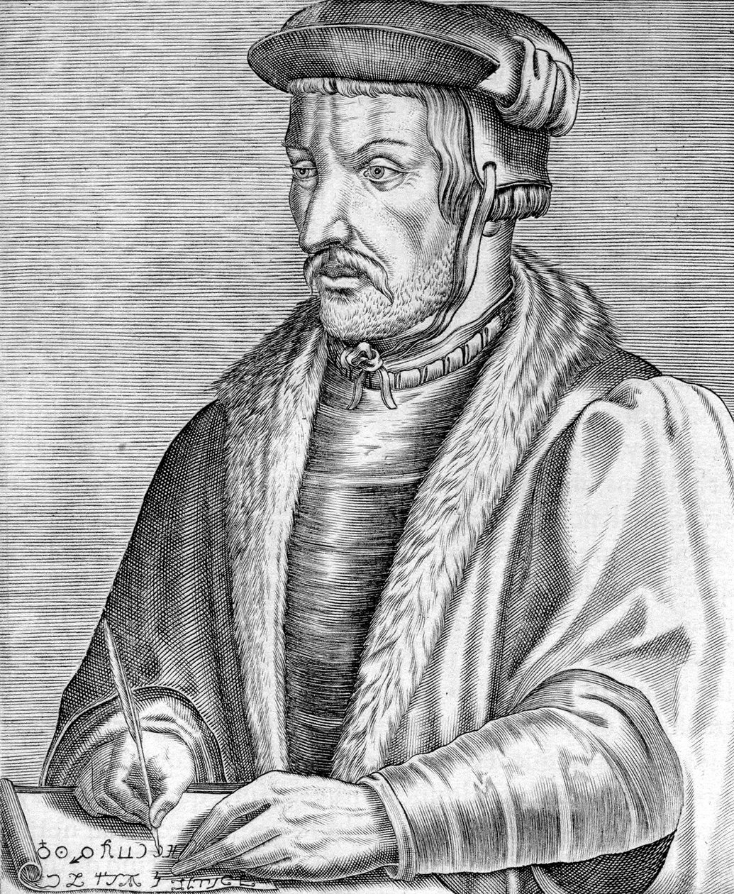 Agrippa von Nettesheim, más néven Heinrich Cornelius (1486-1535) német orvos, teológus és filozófus, metszet. alkotó: Unbekannter Künstler