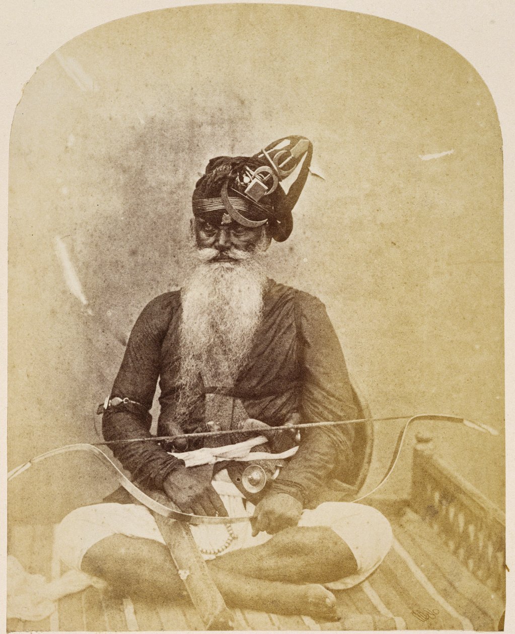 Akalee, egy Lahore-i szikh bhakta, sz. 225 a „Faces of India”, pub. 1872 (szépia fotó) alkotó: Unbekannt