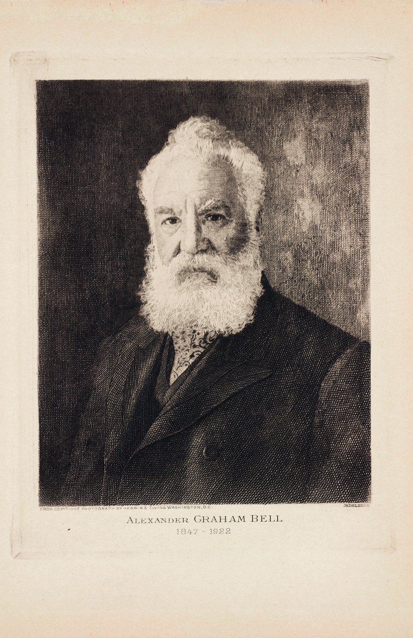 Alexander Graham Bell, skót születésű feltaláló és telefon úttörő alkotó: Unbekannt