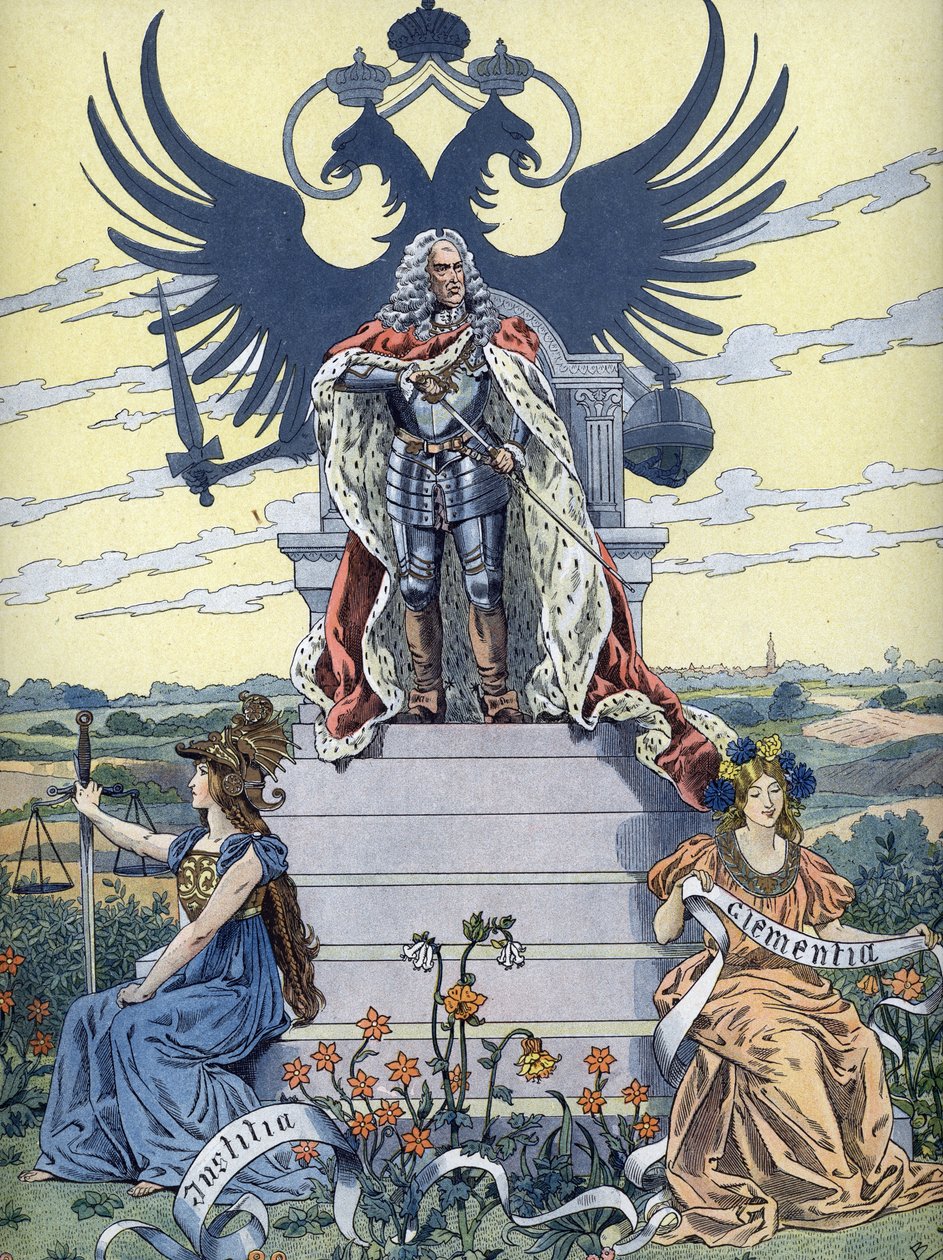 A „Gott erhalte Franz den Kaiser” (Isten óvja a császárt) allegóriája 1900 körül (illusztráció) alkotó: Unbekannter Künstler