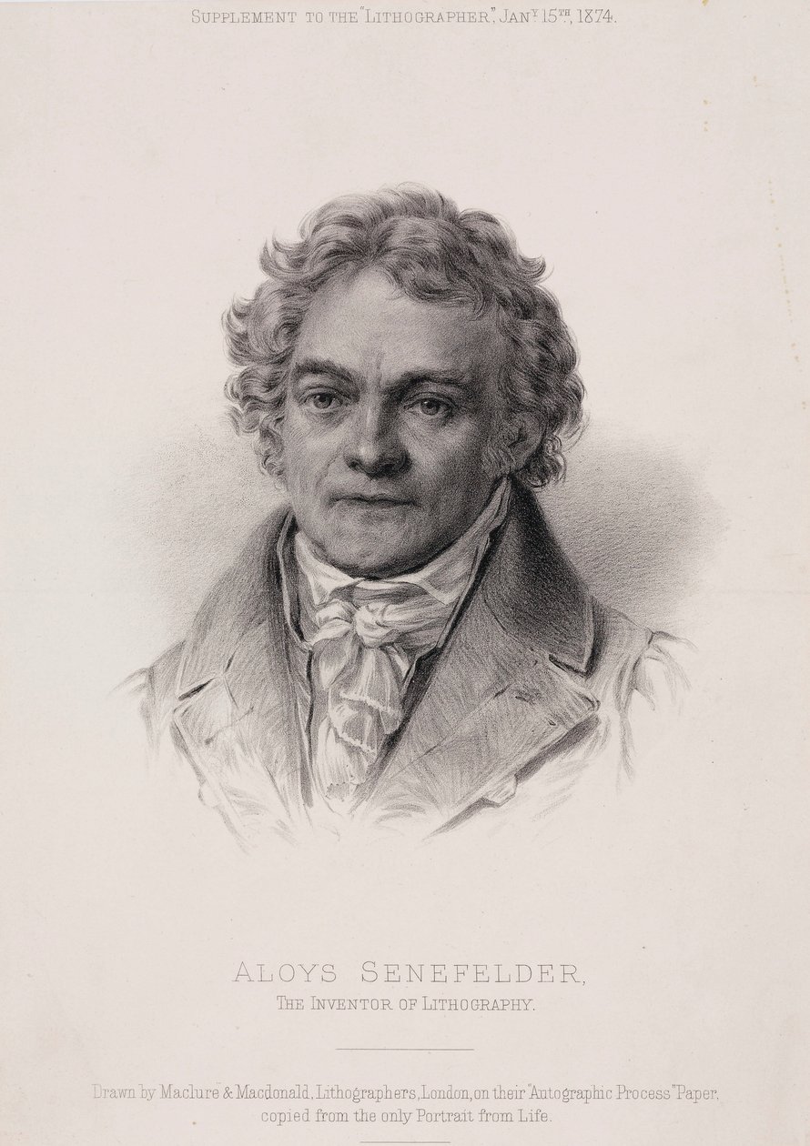 Alois Senefelder, a litográfia német feltalálója, 1810 körül alkotó: Unbekannt