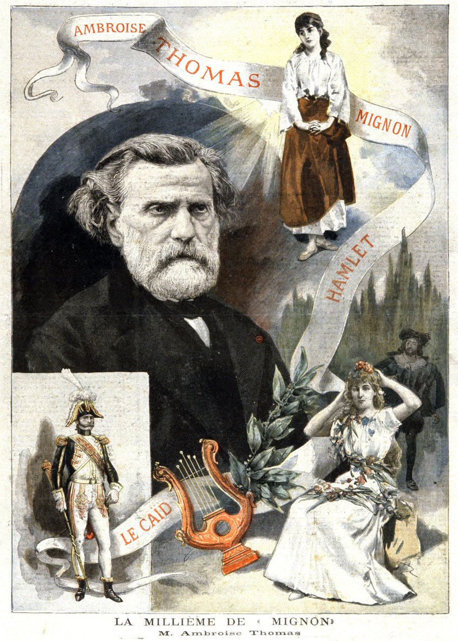 Ambroise Thomas és a Mignon 1000. előadása, 1895 körül (nyomtatás) alkotó: Unbekannter Künstler
