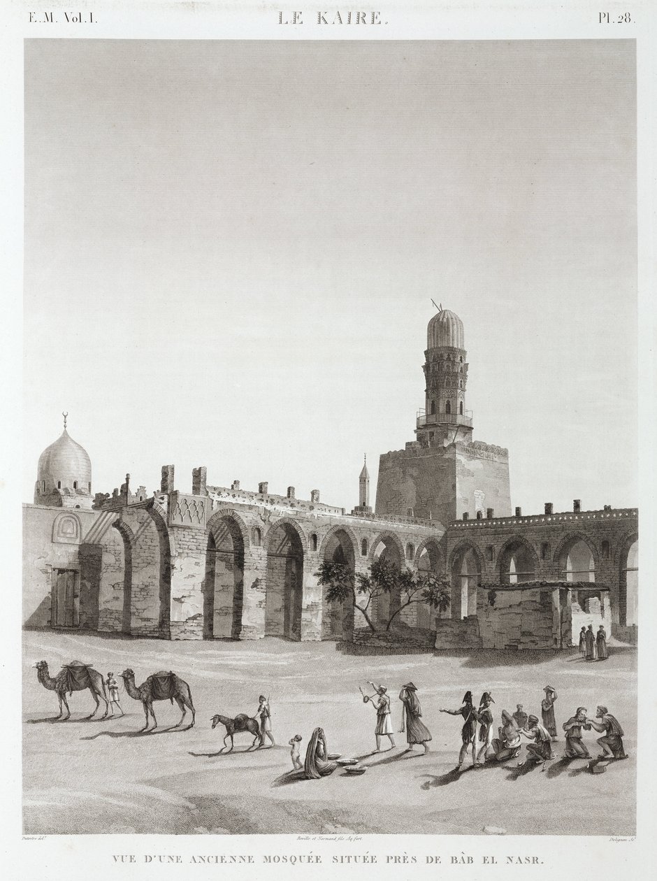 Egy ősi mecset Bab el-Nasr közelében, Kairó, Egyiptom, 1798 körül alkotó: Unbekannt
